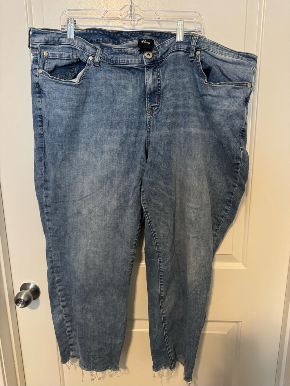 Disney Light Blue Cropped Frayed-Hem Jeans- Torrid